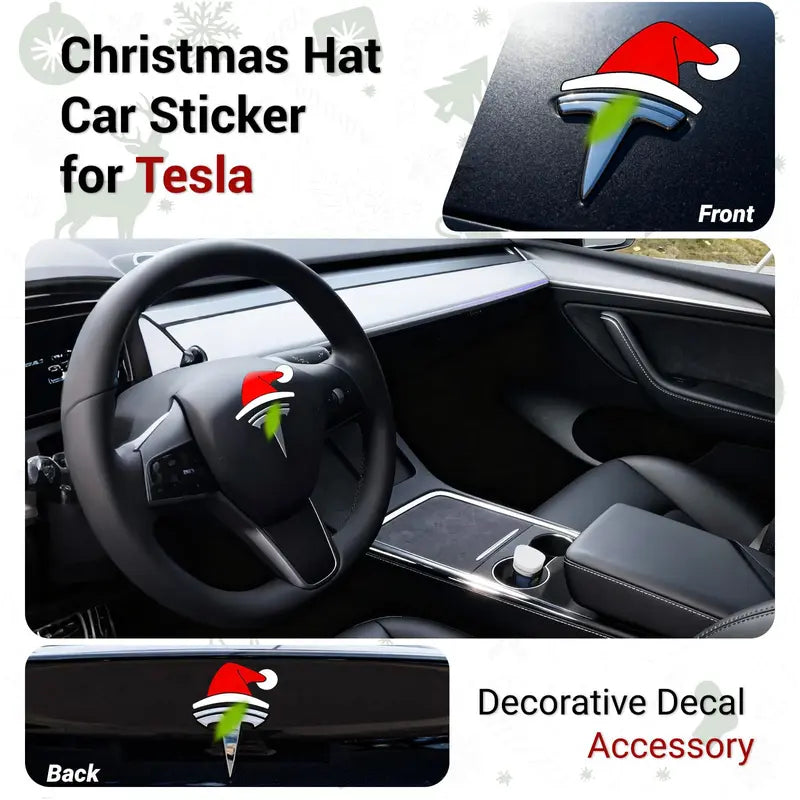 3D Santa Hat Car Emblem Decals