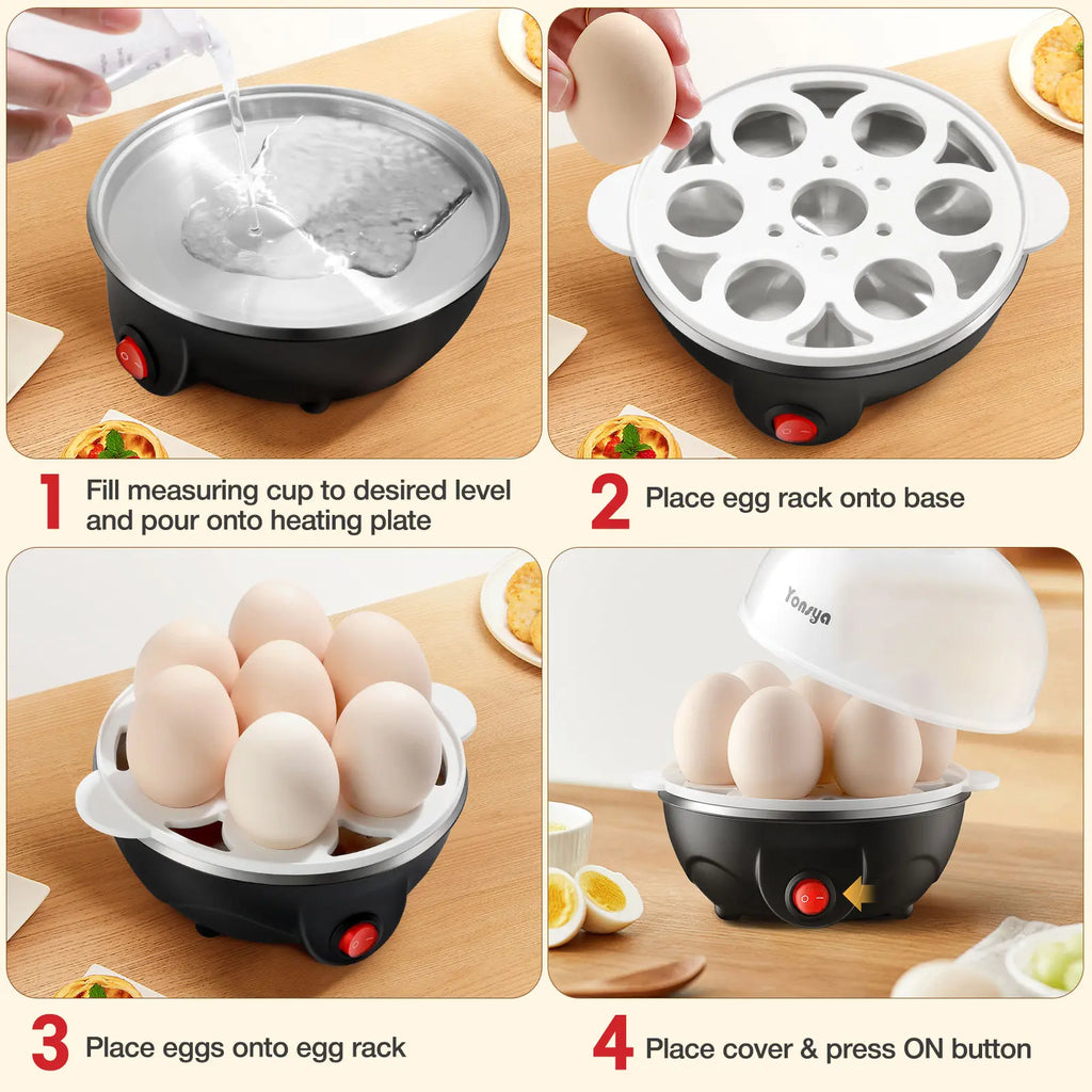 7-Egg Electric Egg Cooker with Auto Shut-Off