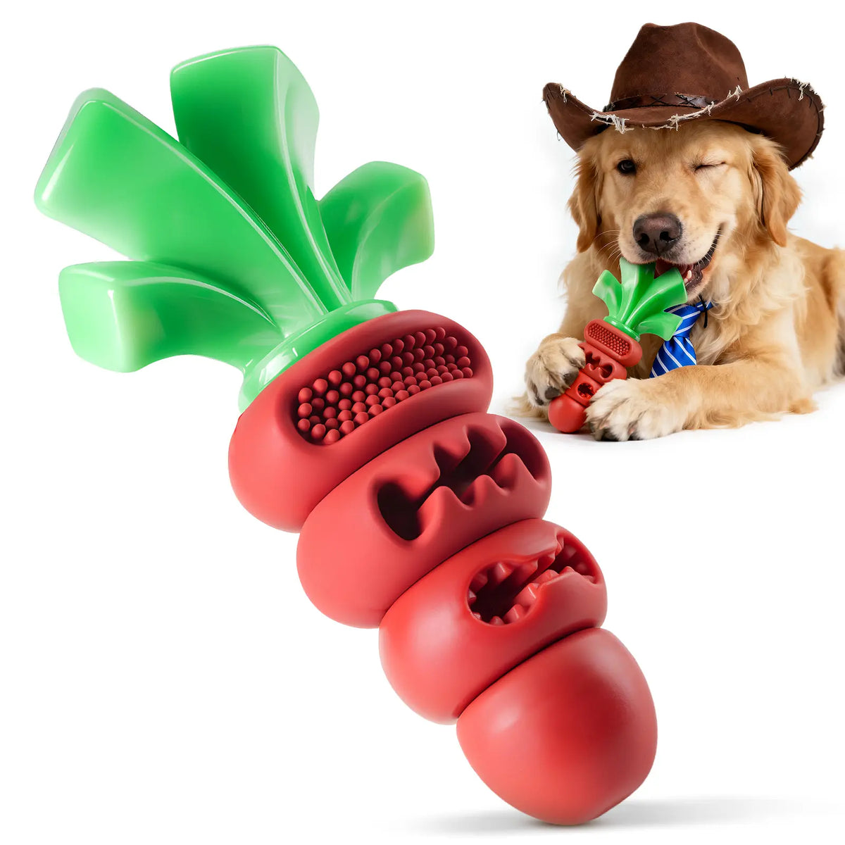 Carrot Dog Chew Toy – Durable Interactive Dental Toy