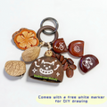 Natural Wood Bag Charm, Handmade DIY Fruit Wood Pendant Accessory