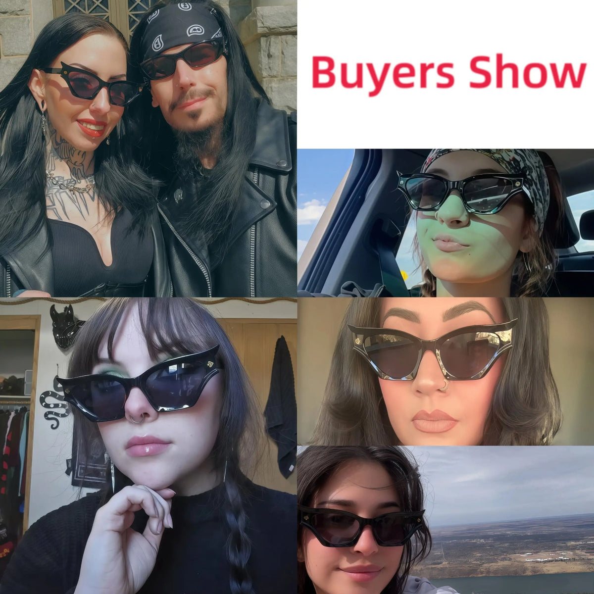 Retro Bat-Wing Cat Eye Sunglasses