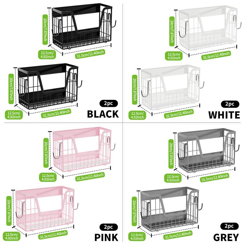 Magnetic Fridge Storage Basket with Hooks