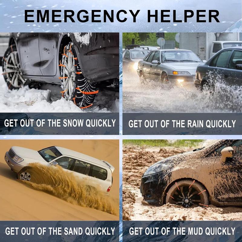 Reusable Emergency Snow Tire Traction Straps
