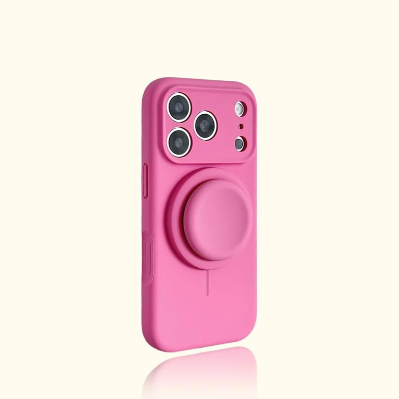 Magnetic Stand Liquid Silicone Full Coverage Phone Case with AI Capture Button