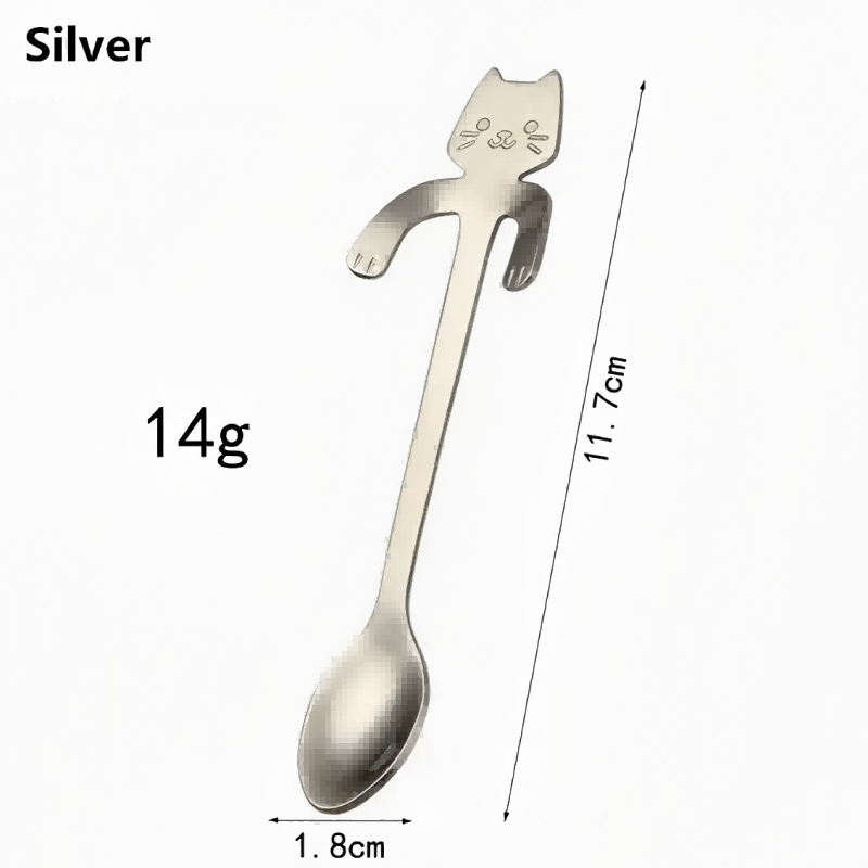 Cute Cat Hanging Spoon – Stainless Steel Coffee Spoon