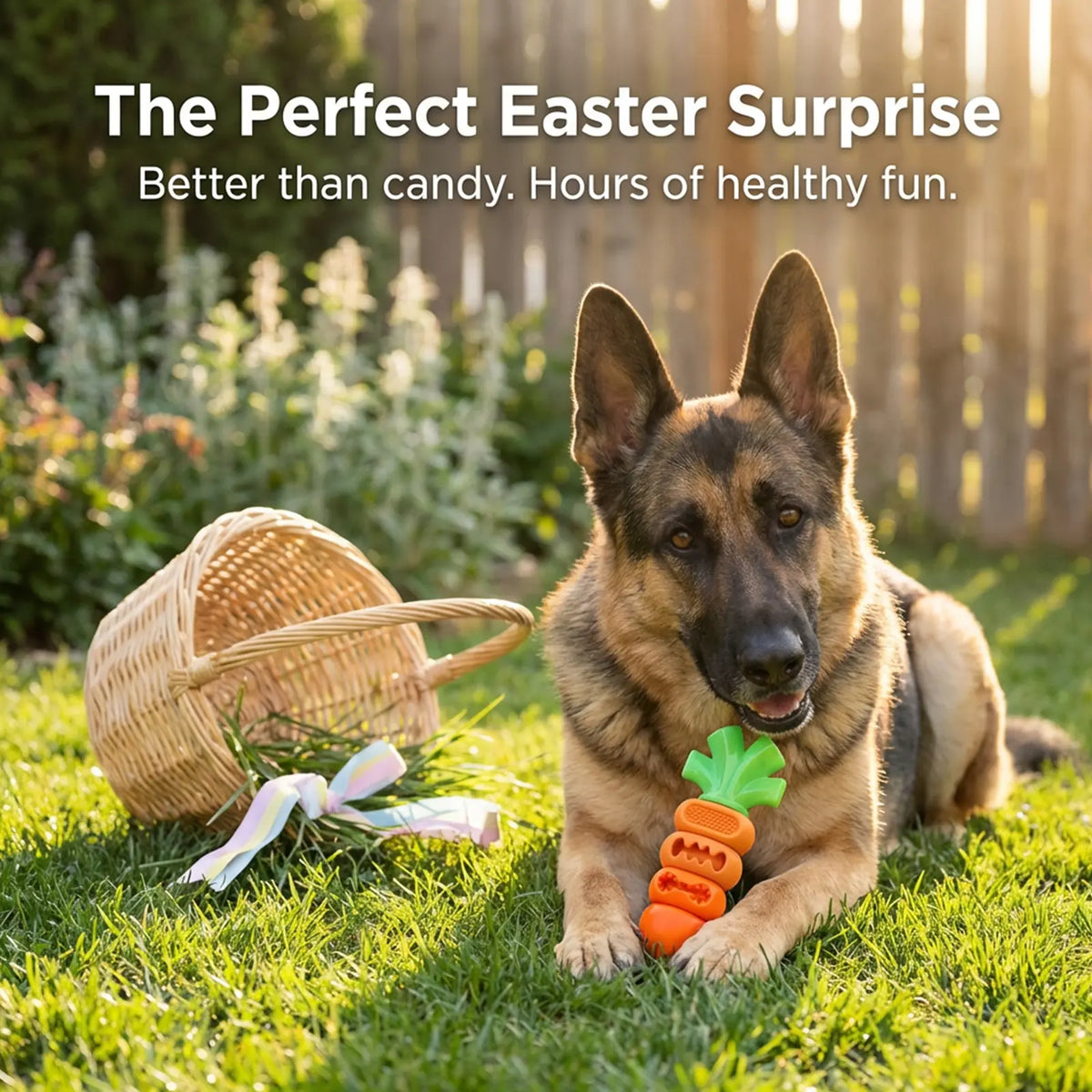 Carrot Dog Chew Toy – Durable Interactive Dental Toy