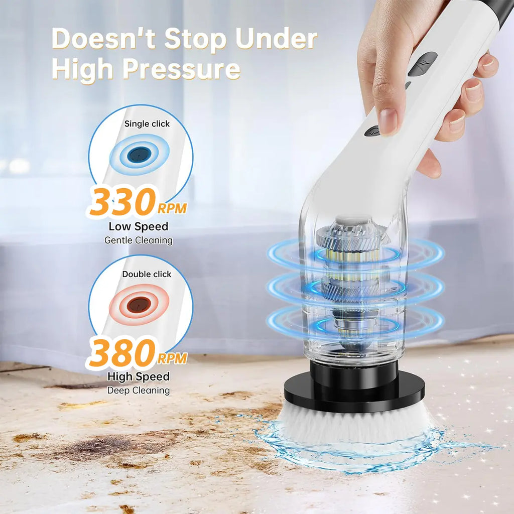 Cordless Electric Spin Scrubber with 8 Brush Heads