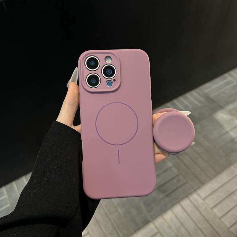 Magnetic Stand Liquid Silicone Full Coverage Phone Case with AI Capture Button
