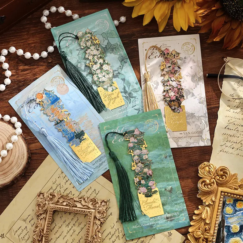 Vintage Art Metal Tassel Bookmarks