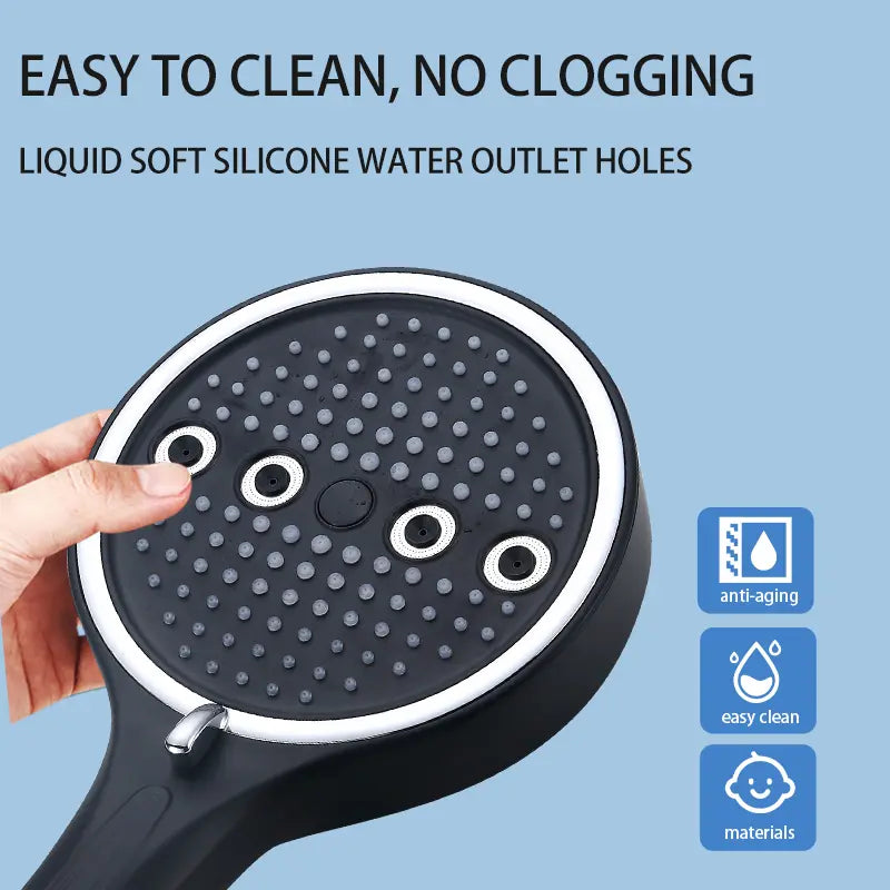 6-Mode High Pressure Shower Head Set with Hose & Holder