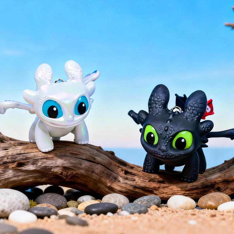 Cute Mini Dragon Keychain with Glowing Eyes & Moving Wings