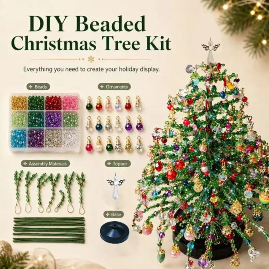 DIY Beaded Christmas Tree Kit – Crystal Holiday Craft Set
