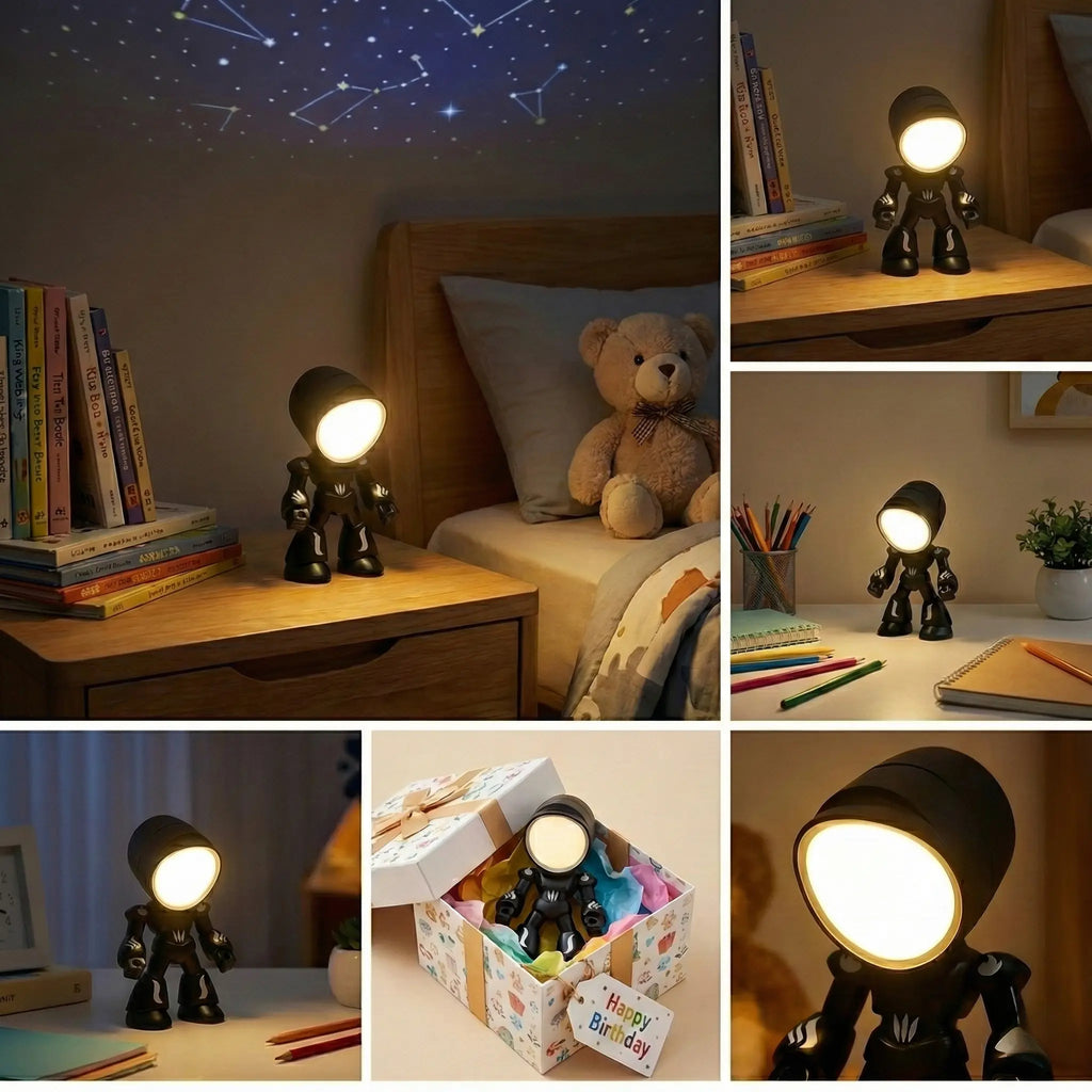 Mini Robot Magnetic Night Light – Adjustable LED Lamp
