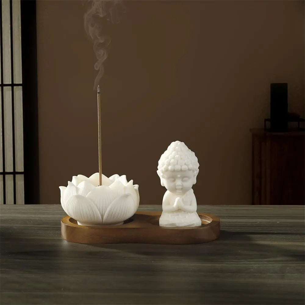 Buddha & Lotus Incense Holder Set