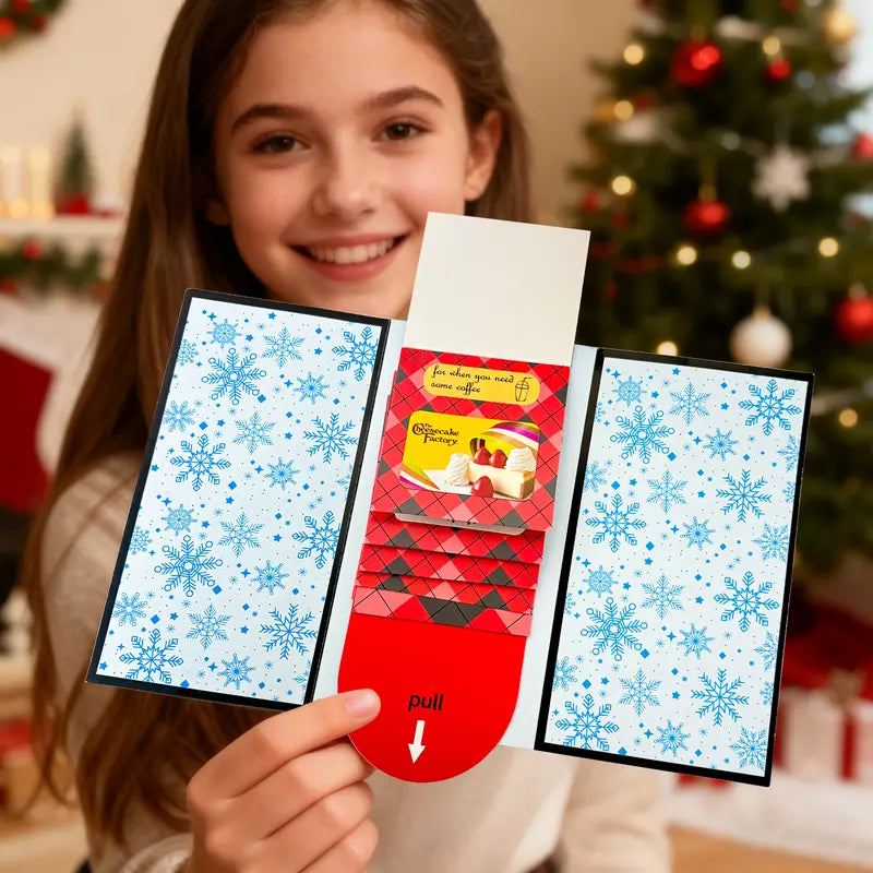 Interactive Waterfall Pull-Tab Greeting Card