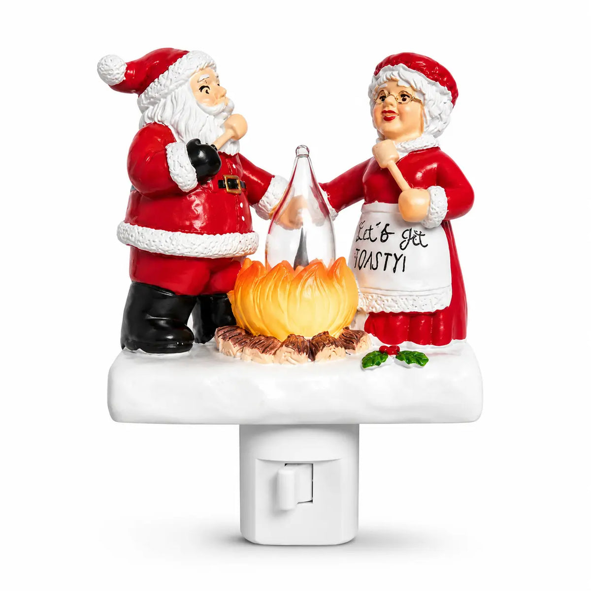 Santa & Mrs. Claus Fireside Christmas Night Light