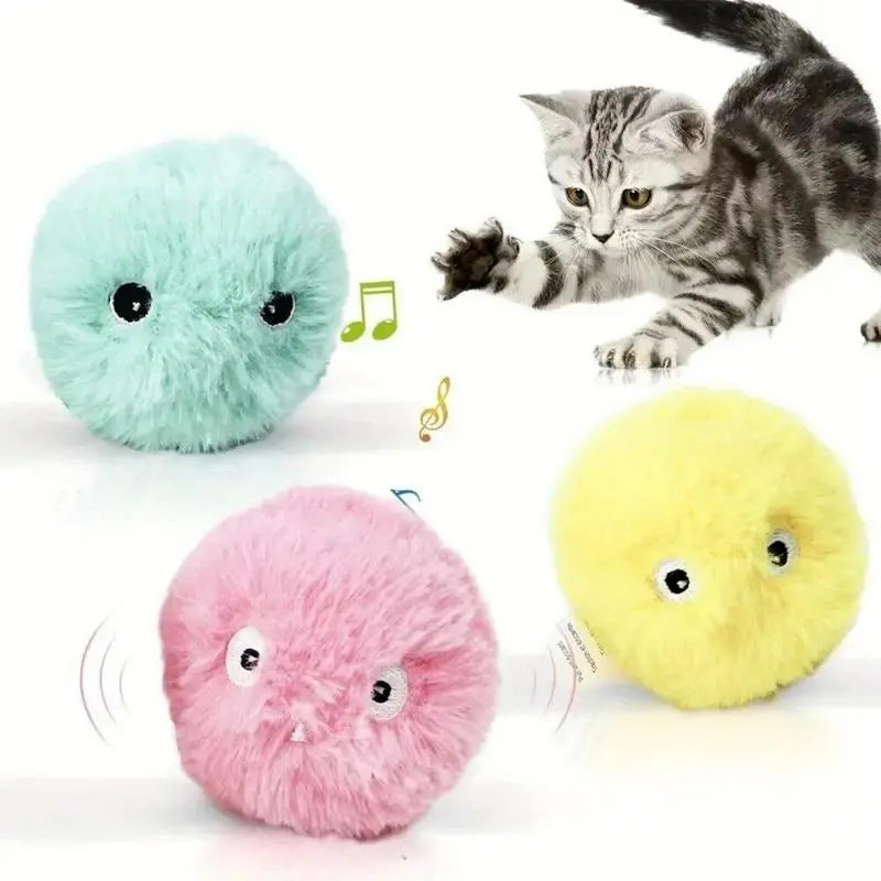 Plush Chirping Ball Interactive Cat Toy – Lifelike Animal Sound