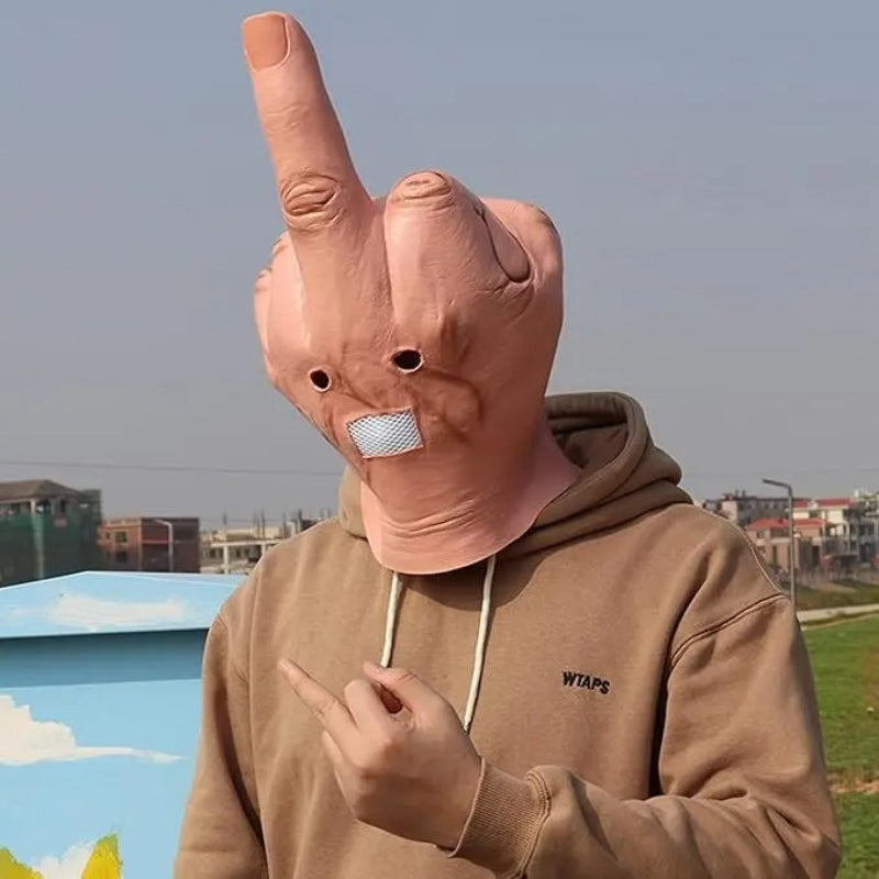 Funny Middle Finger Mask – Adult Halloween Party Costume