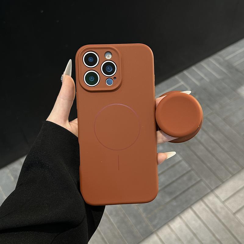 Magnetic Stand Liquid Silicone Full Coverage Phone Case with AI Capture Button