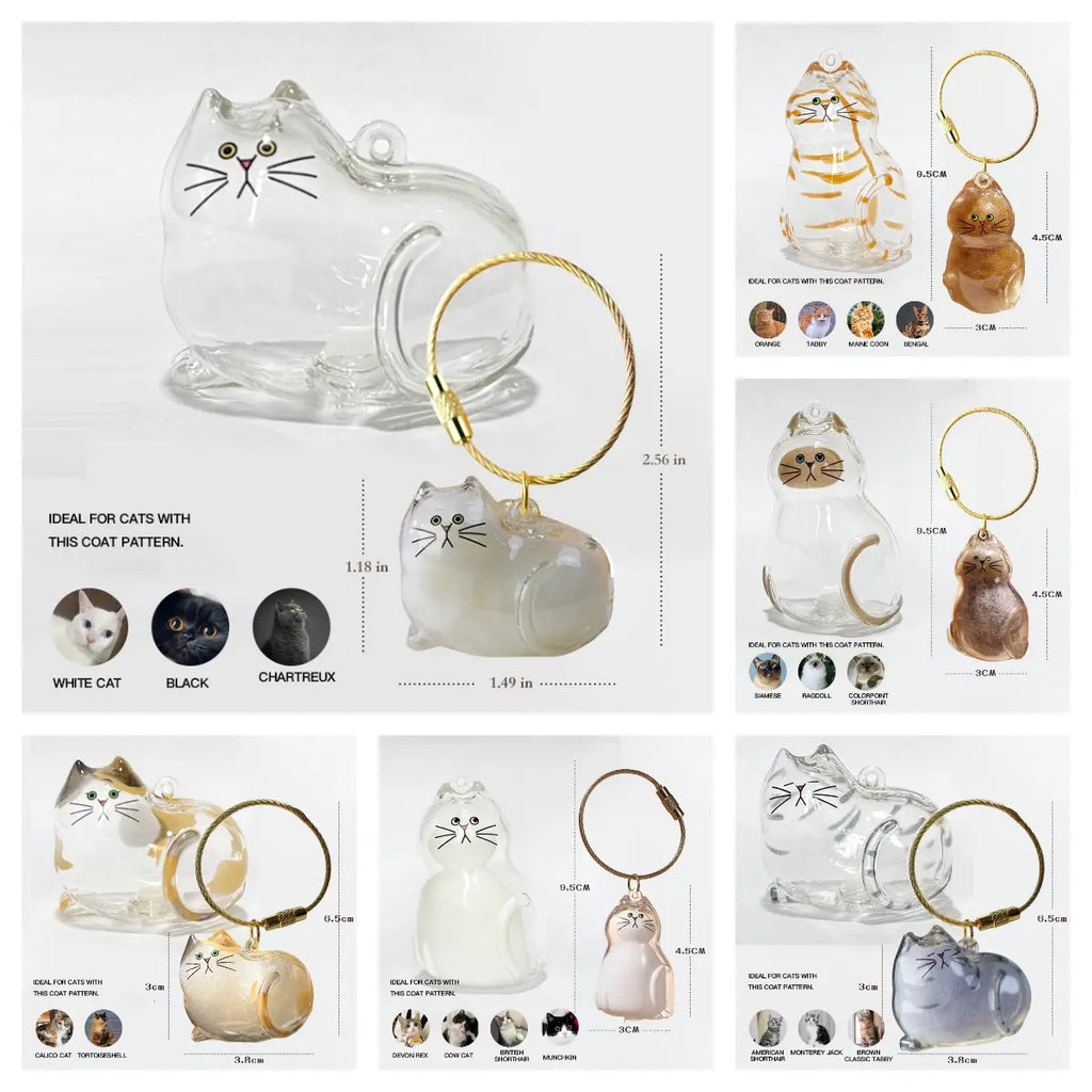 Cat Fur Keepsake Charm – Fillable Memory Keychain