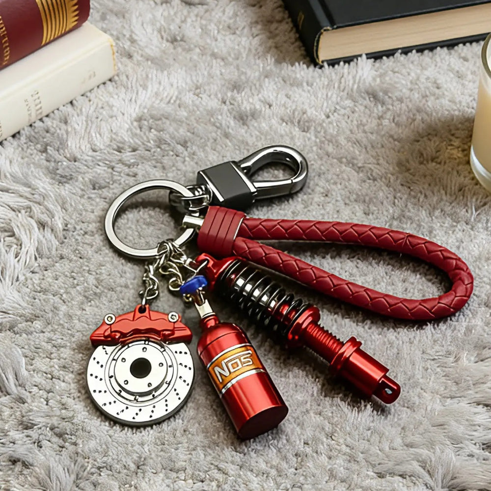 Racing Parts Metal Car Keychain