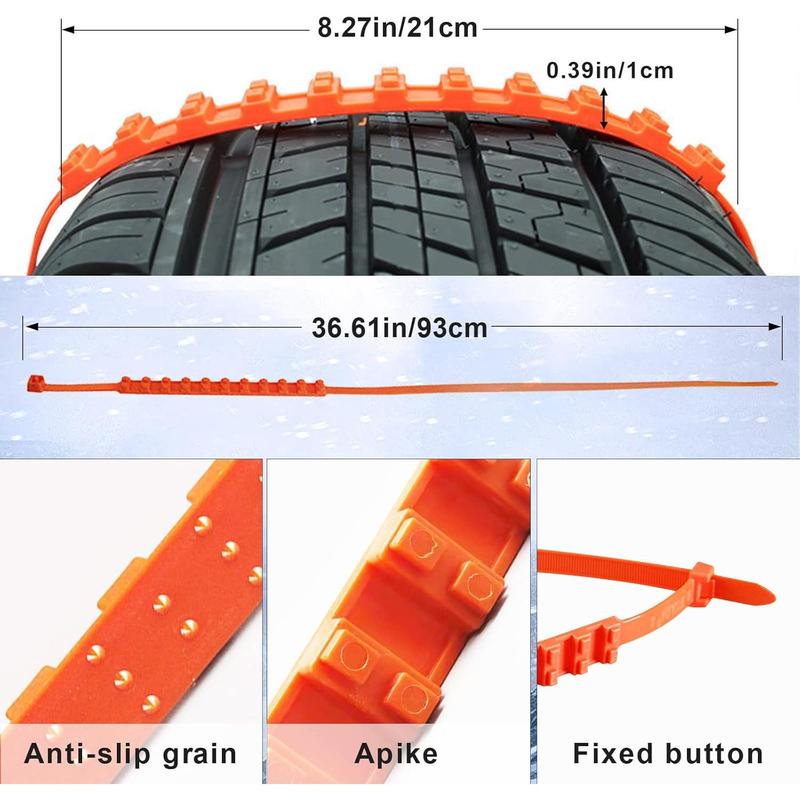 Reusable Emergency Snow Tire Traction Straps