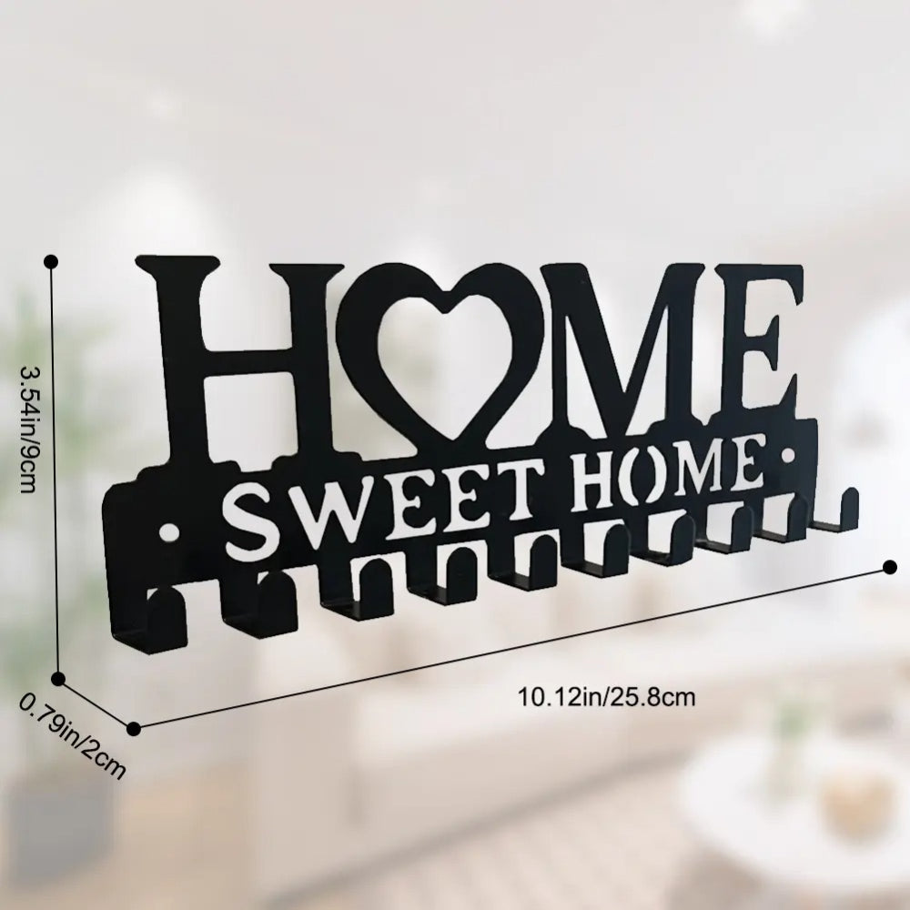 Home Sweet Home Wall-Mounted Key Holder & Entryway Organizer