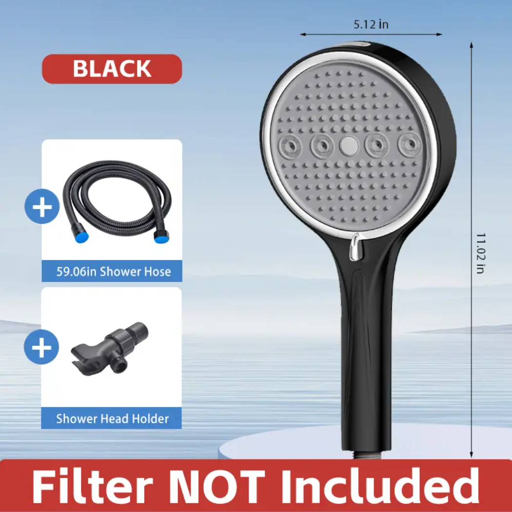 6-Mode High Pressure Shower Head Set with Hose & Holder